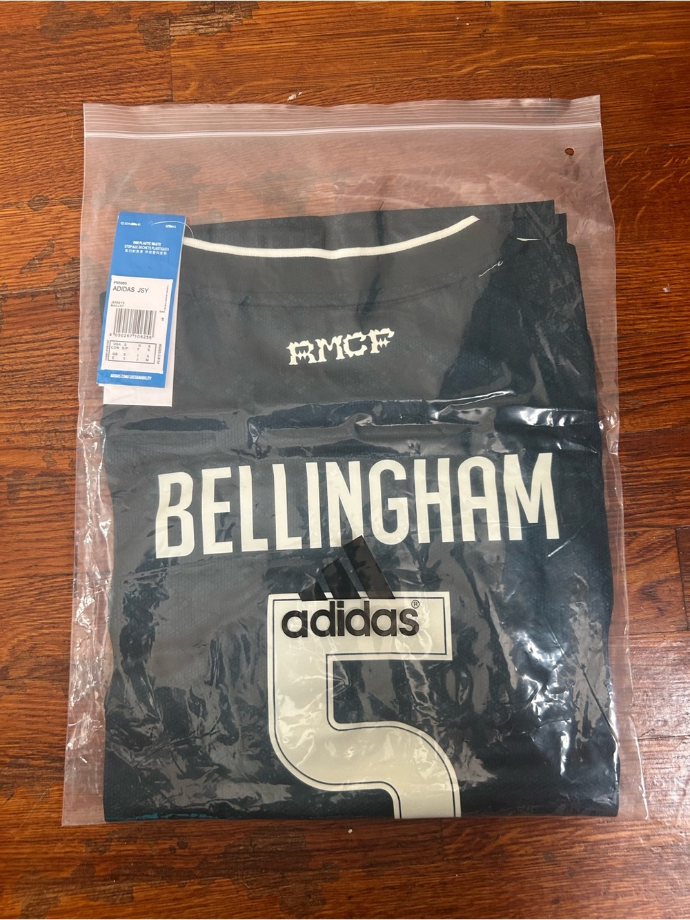 adidas Black Bellingham #5 Soccer Jersey